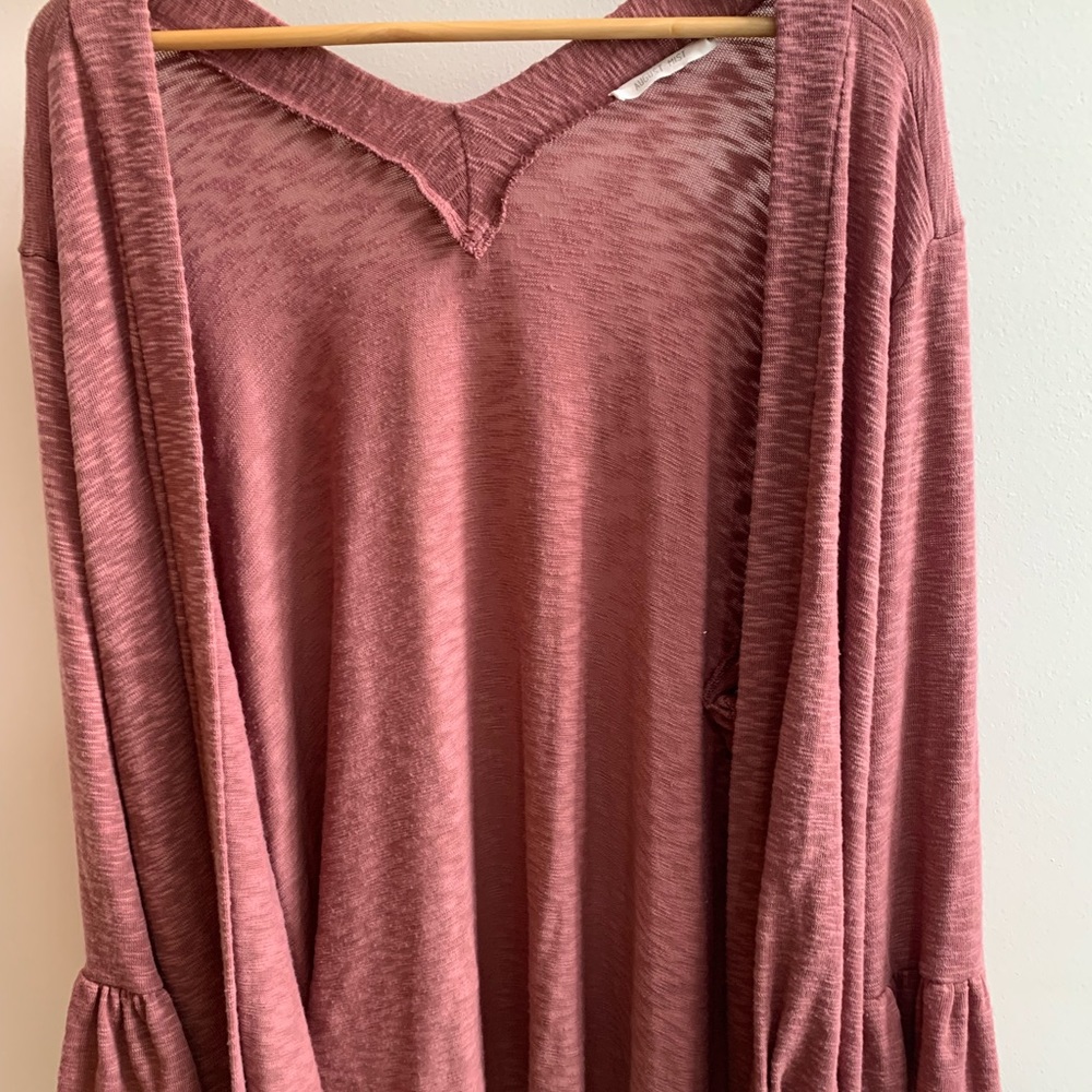 Women’s Cardigan, 3X, pink, bell sleeves